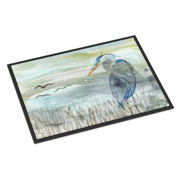 Carolines Treasures 18 x 27 in. Blue Heron Watercolor Indoor or Outdoor Mat SC2007MAT - main